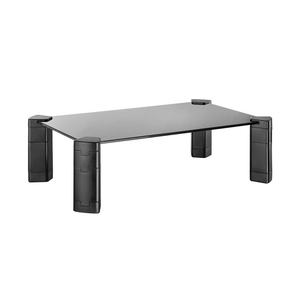 Soporte Elevador Cristal para Monitor y Portatil  Negro