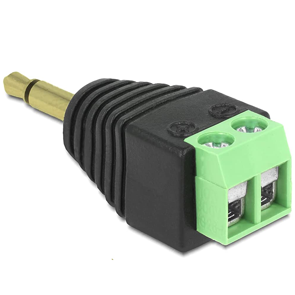 Conector Jack 3.5 mm macho TS Mono terminal de tornillo