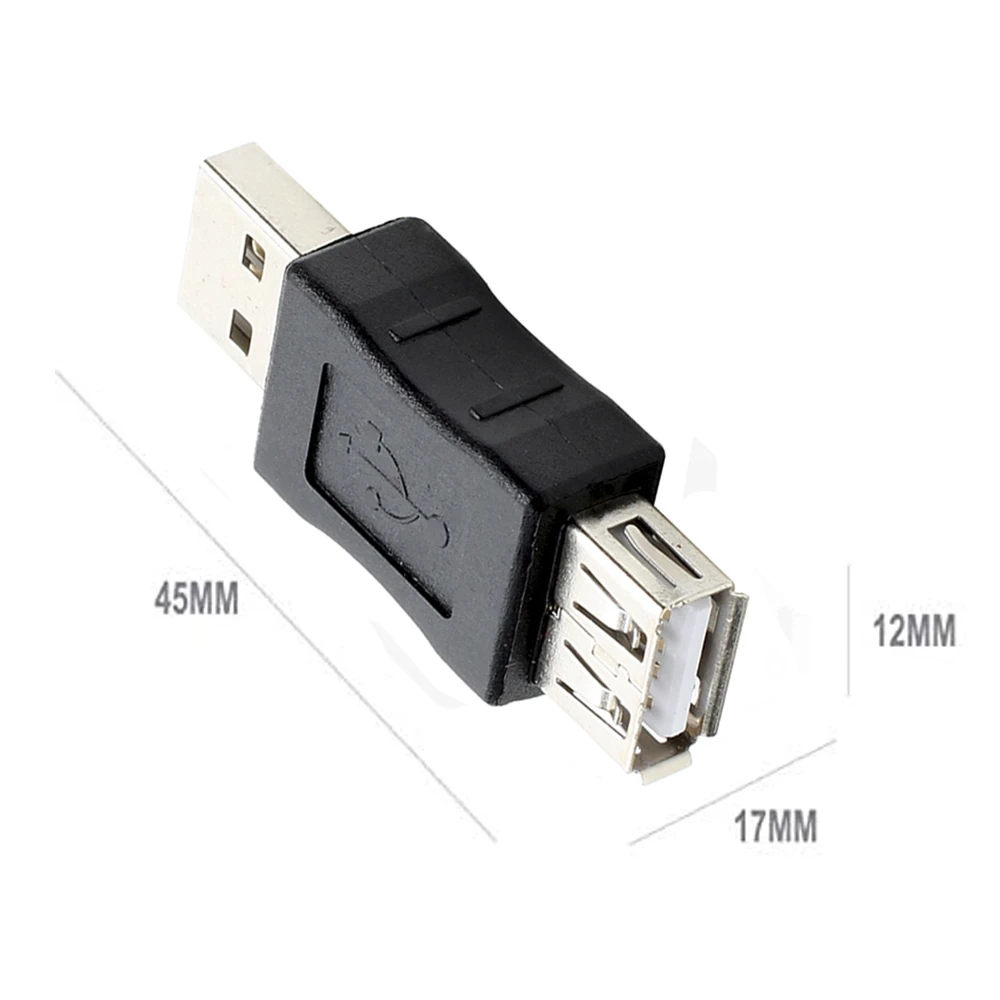 Adaptador USB 2.0 hembra a USB Macho Tipo A  Negro