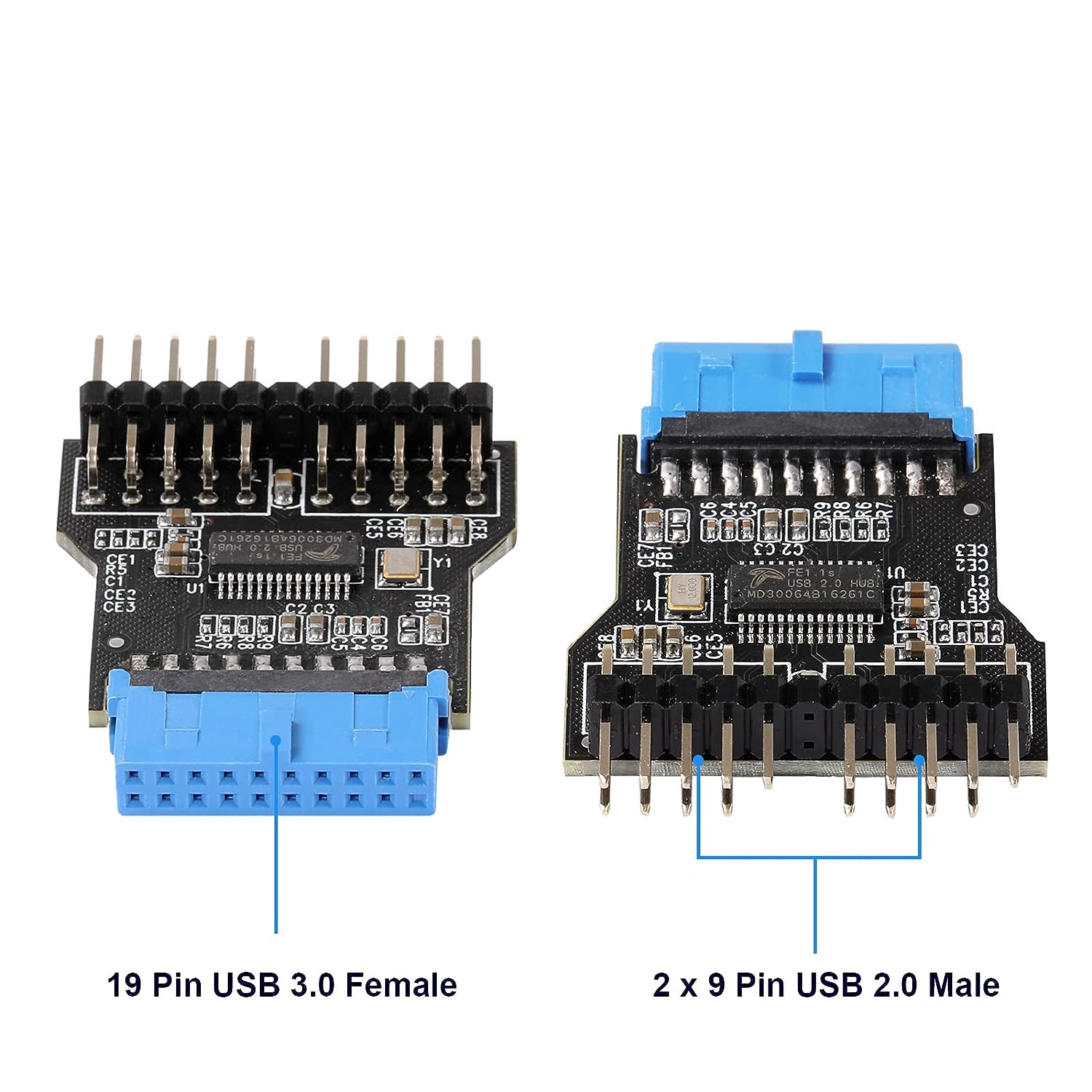 Adaptador USB 19 pines Hembra a dual 9 pin