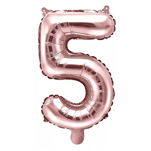 Globo de cumpleaños numero 5 45 cm Rosa plateado