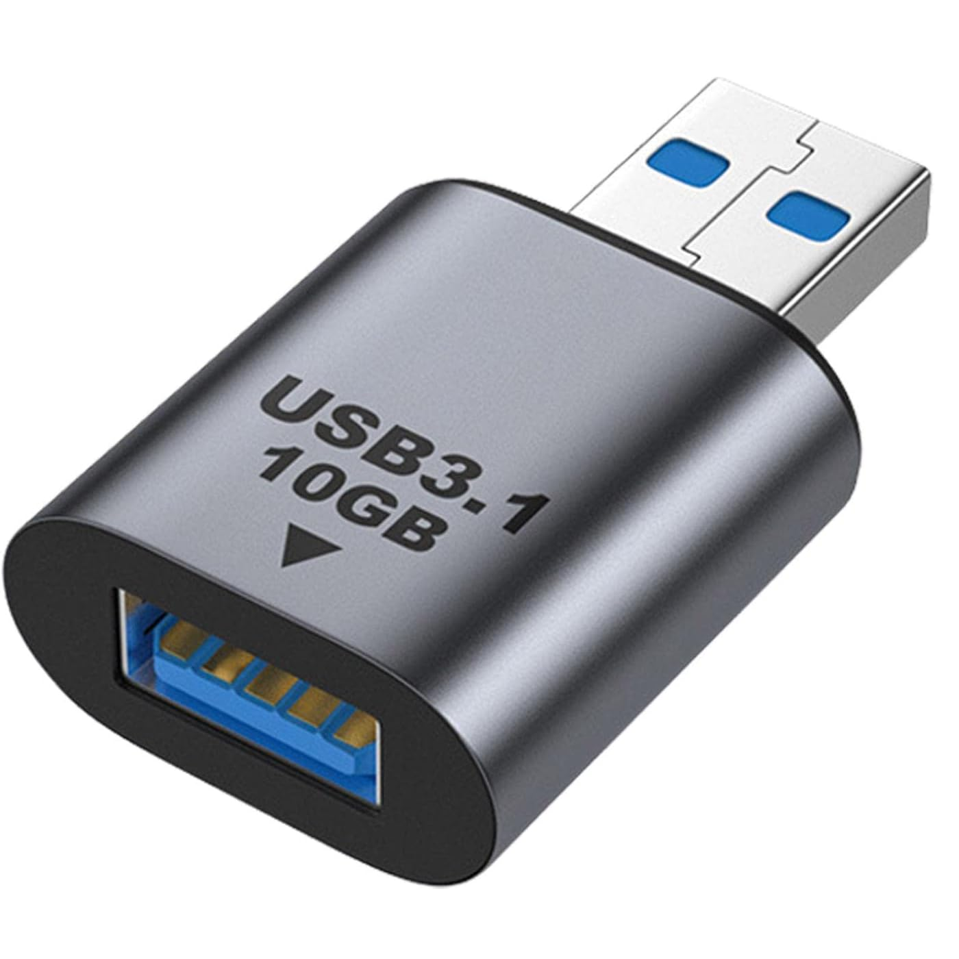 Adaptador USB A Hembra a USB A Macho Aluminio 3.1  Plateado