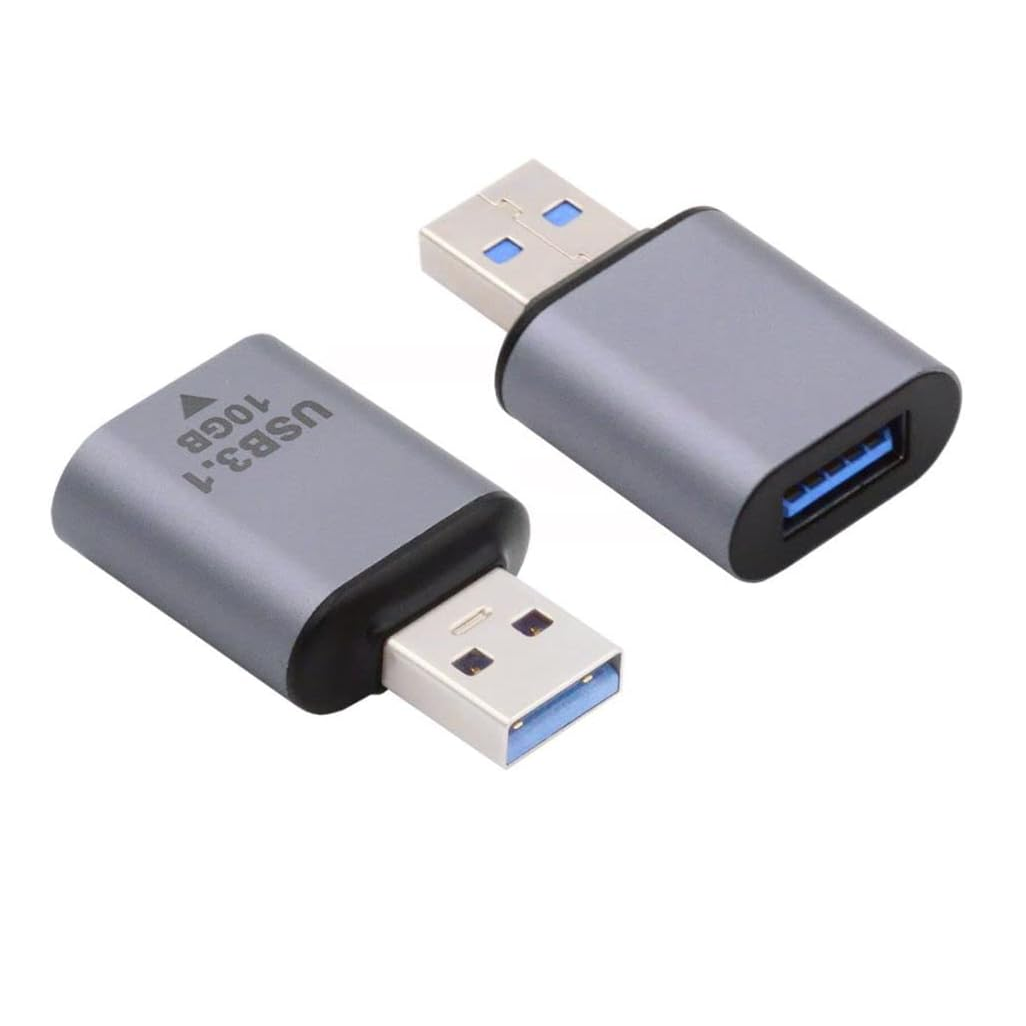 Adaptador USB A Hembra a USB A Macho Aluminio 3.1  Plateado