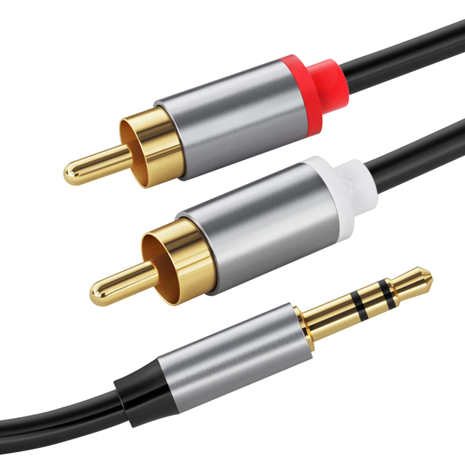 Cable audio estereo jack 3.5 macho - 2x RCA macho pro 5 M Negro