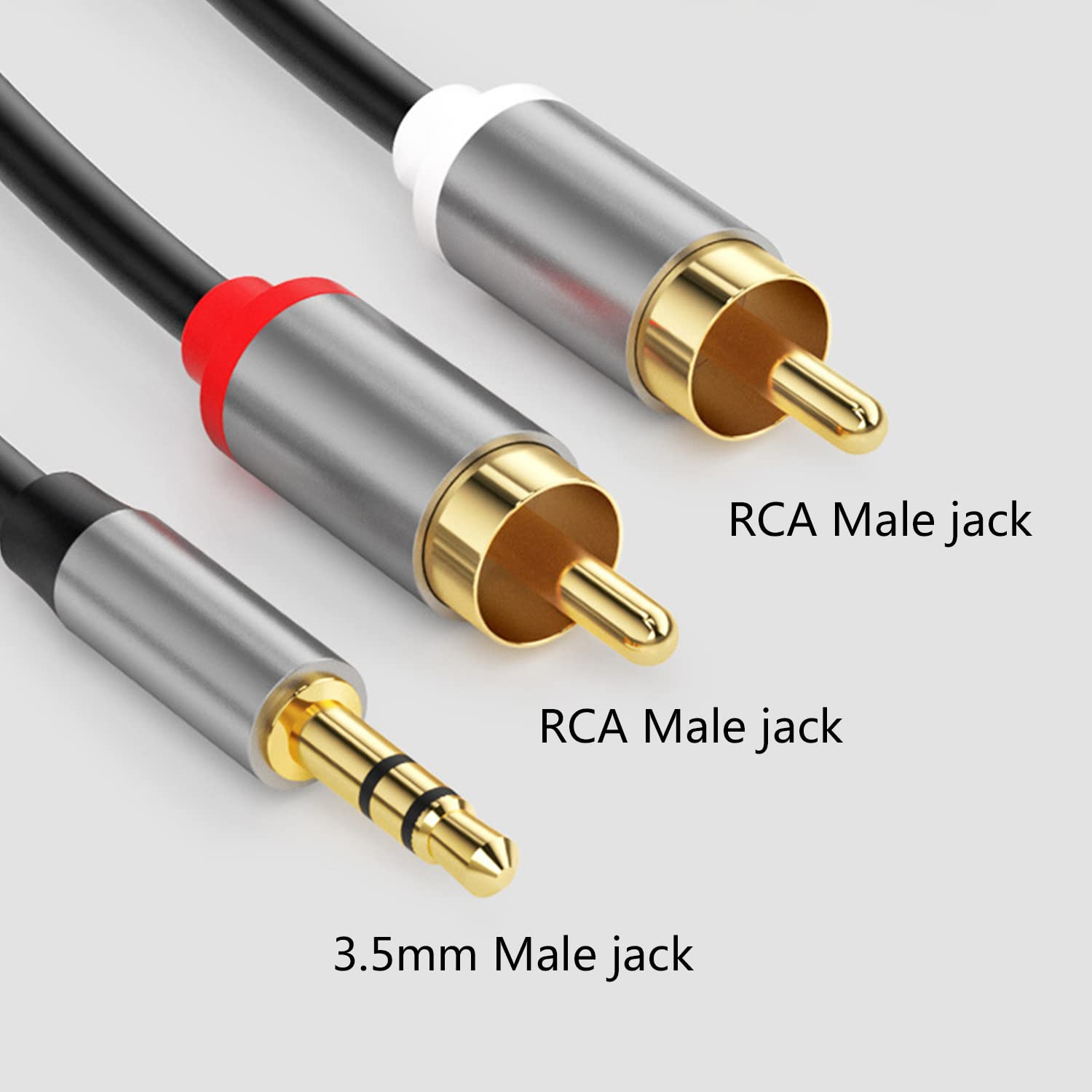Cable audio estereo jack 3.5 macho - 2x RCA macho pro 5 M Negro