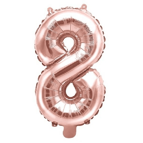 Globo de cumpleaños numero 8 45 cm Rosa plateado
