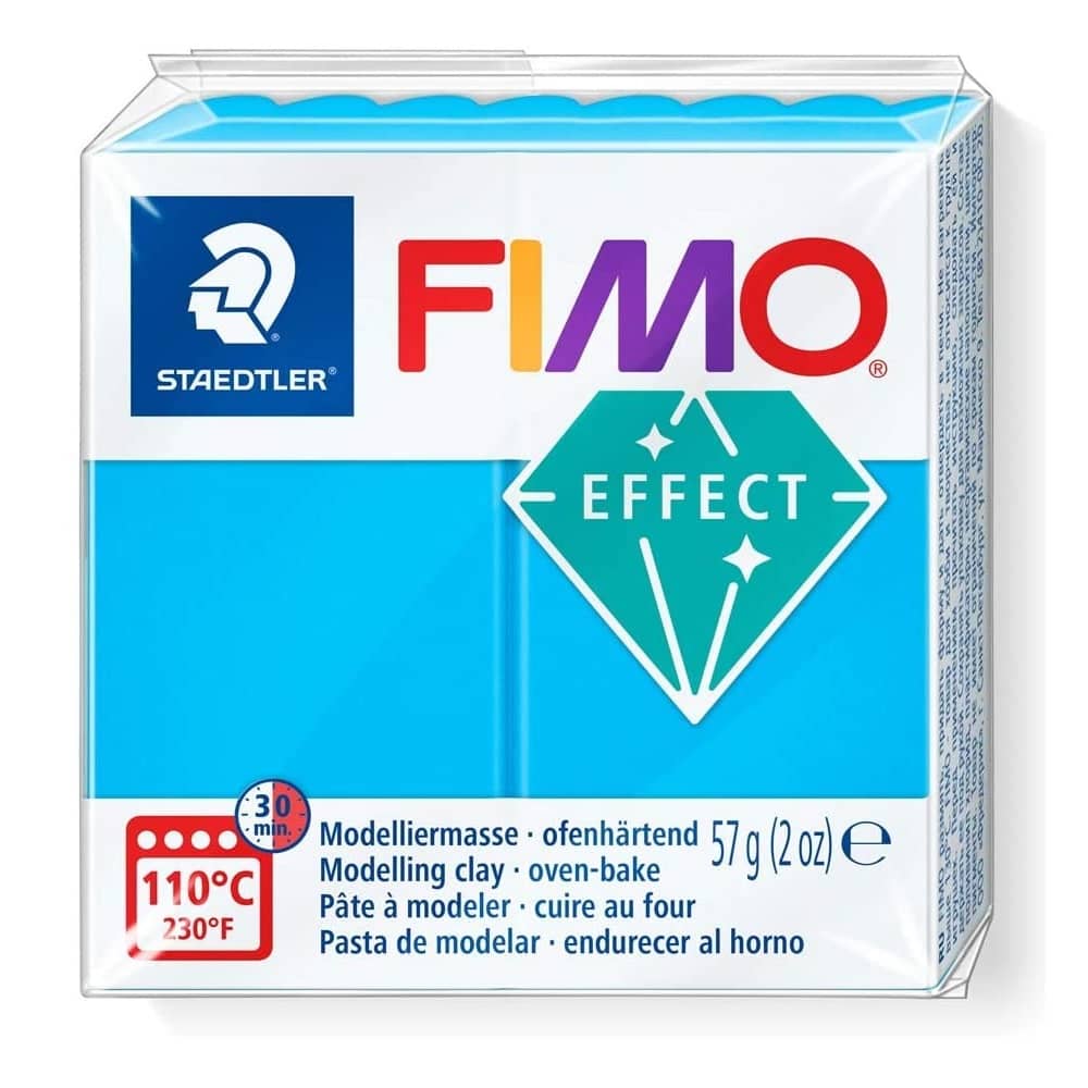 Pasta de modelar arcilla polimerica fimo 57 gr azul translucido