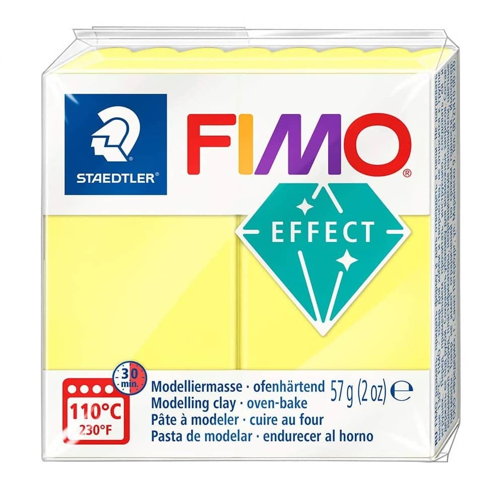 Pasta de modelar arcilla polimerica fimo 57 gr amarillo translucido