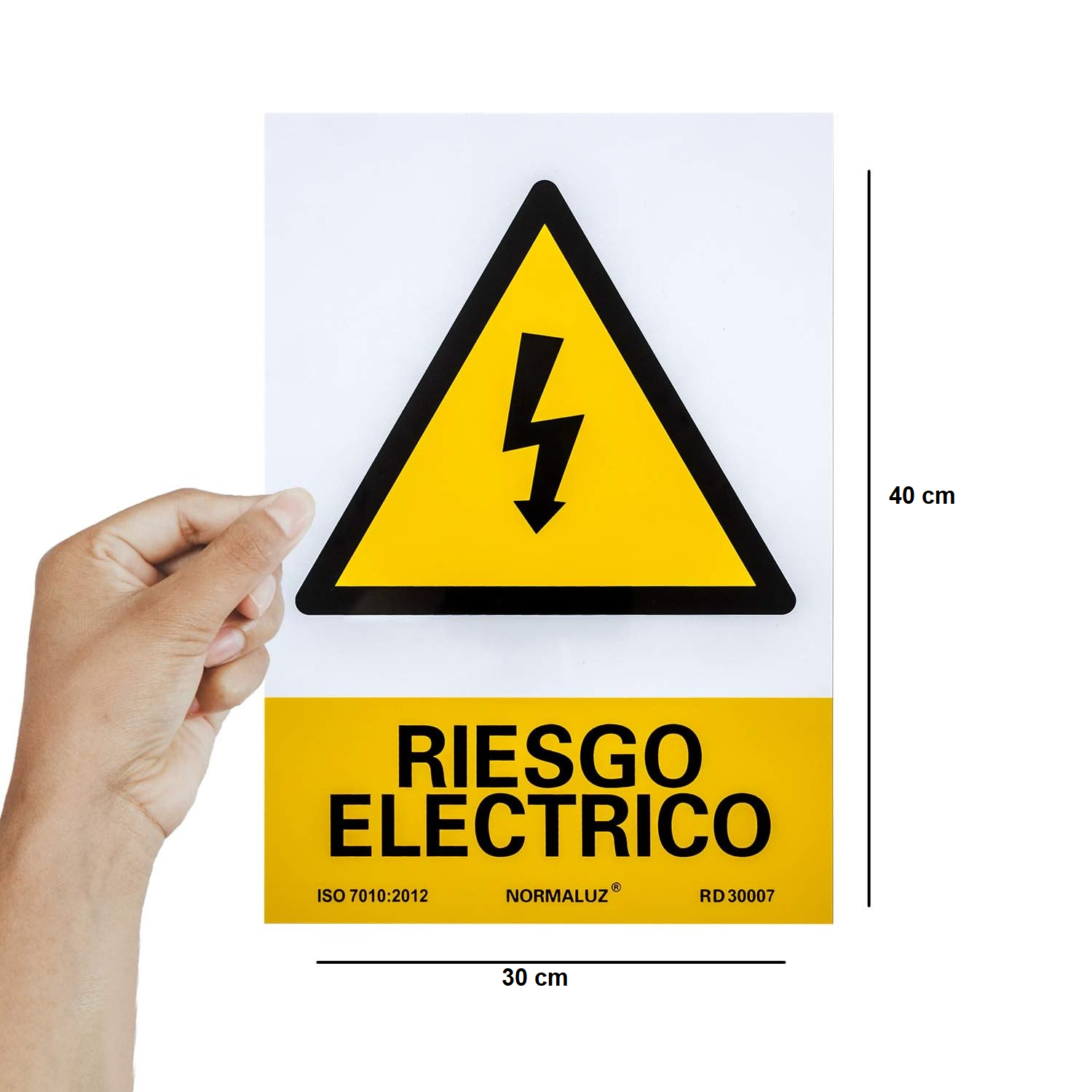 Señal Riesgo Electrico PVC 40x30 cm  Amarillo