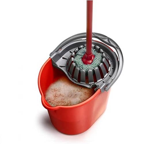 Soporte de Cubo Fregona con ruedas  Negro