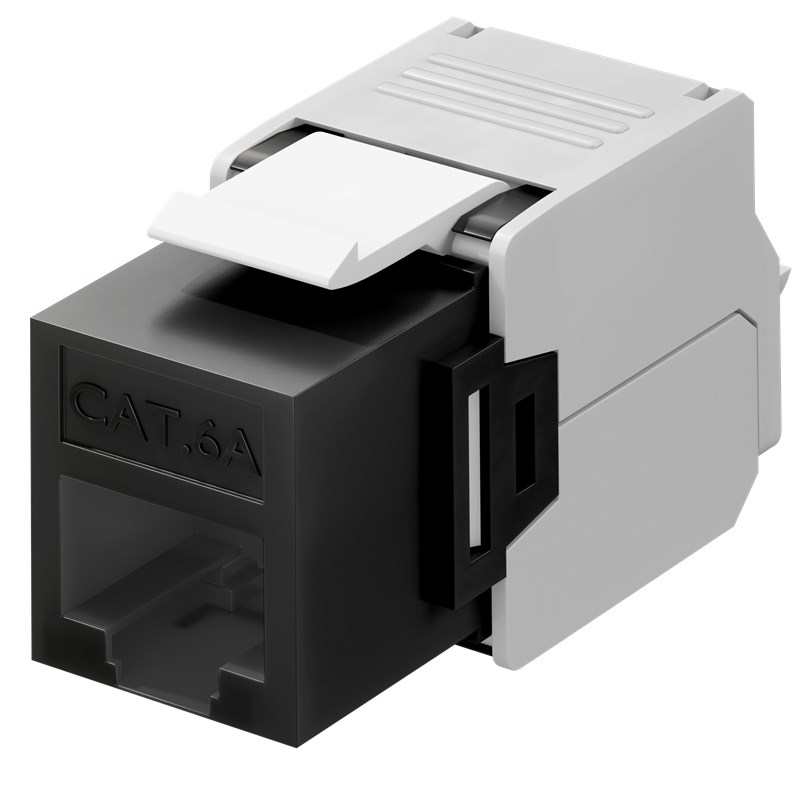 Keystone RJ45 hembra a TIA 568A/B Cat 6A UTP  Negro