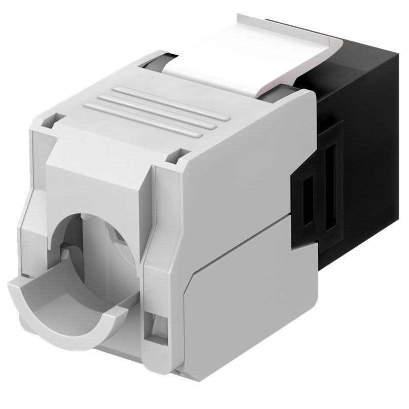 Keystone RJ45 hembra a TIA 568A/B Cat 6A UTP  Negro