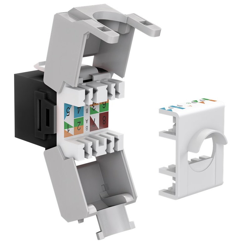 Keystone RJ45 hembra a TIA 568A/B Cat 6A UTP  Negro