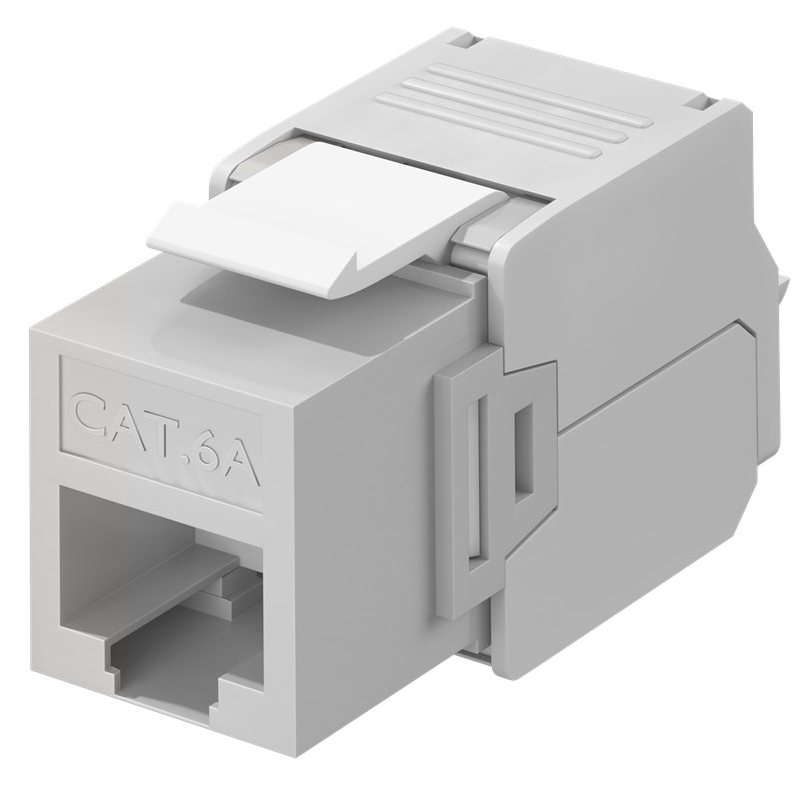 Keystone RJ45 hembra a TIA 568A/B Cat 6A UTP  Gris