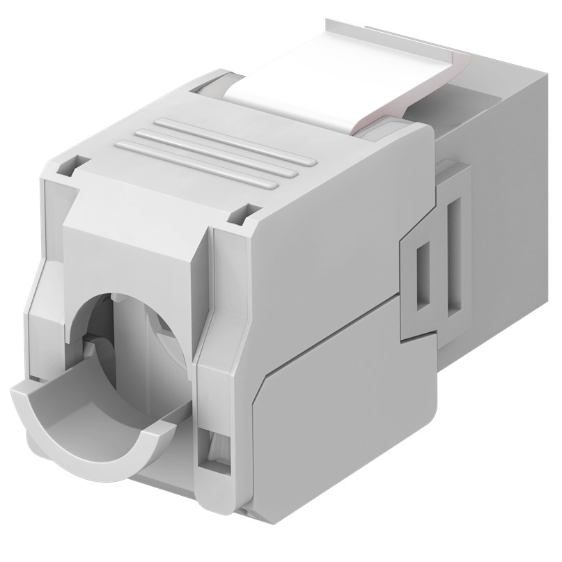 Keystone RJ45 hembra a TIA 568A/B Cat 6A UTP  Gris
