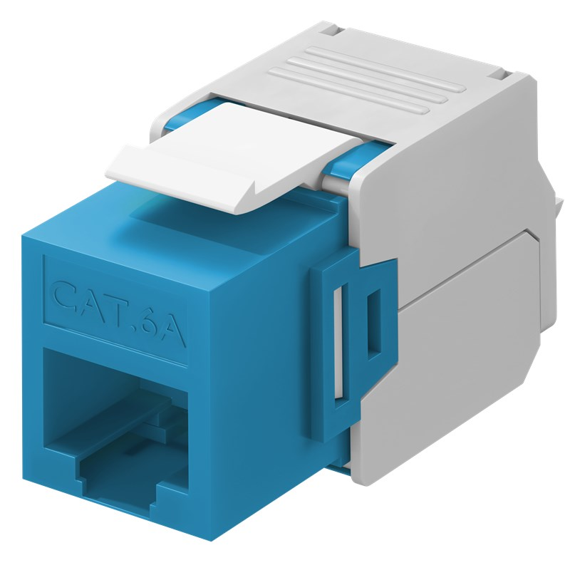 Keystone RJ45 hembra a TIA 568A/B Cat 6A UTP  Azul