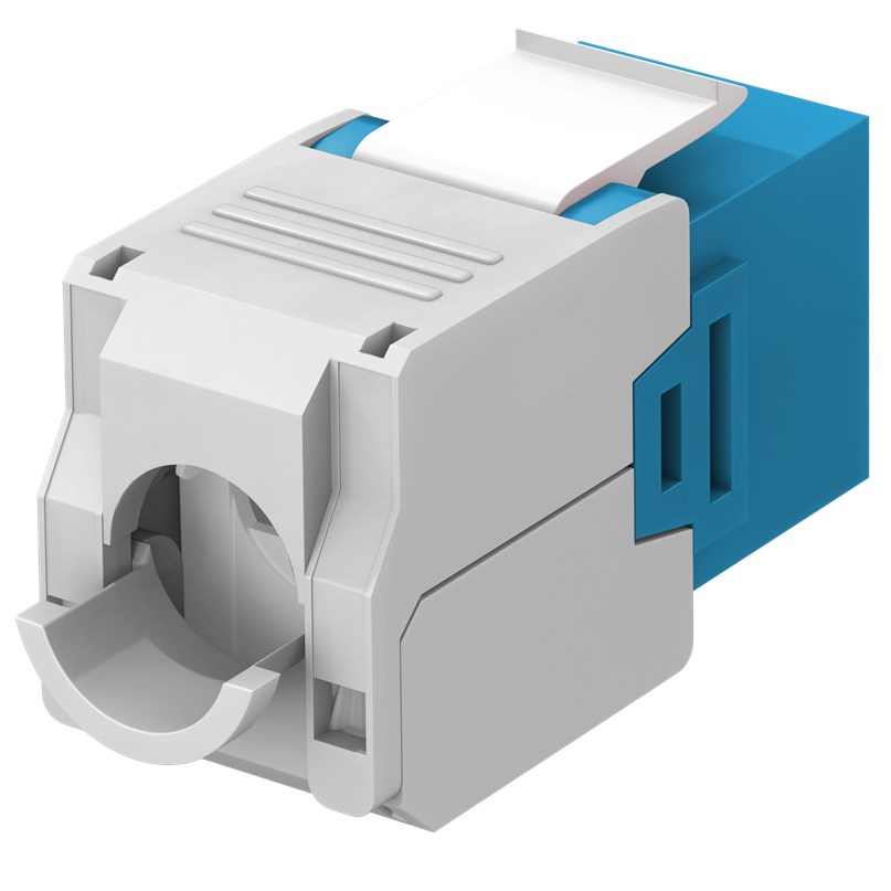 Keystone RJ45 hembra a TIA 568A/B Cat 6A UTP  Azul