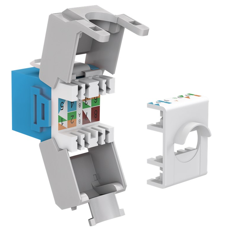 Keystone RJ45 hembra a TIA 568A/B Cat 6A UTP  Azul