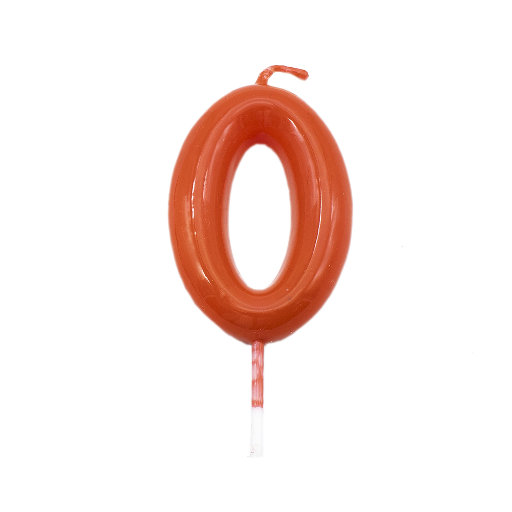 Numero 0 vela cumpleaños 6 cm Rojo