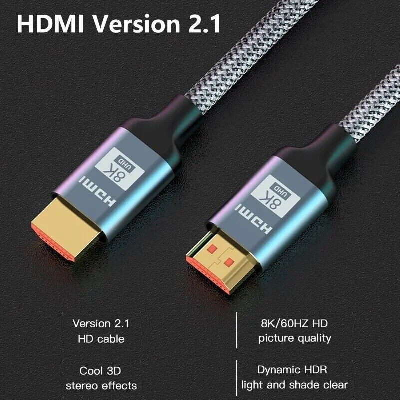 Cable HDMI 2.1 de 8K nylon 3 M Negro