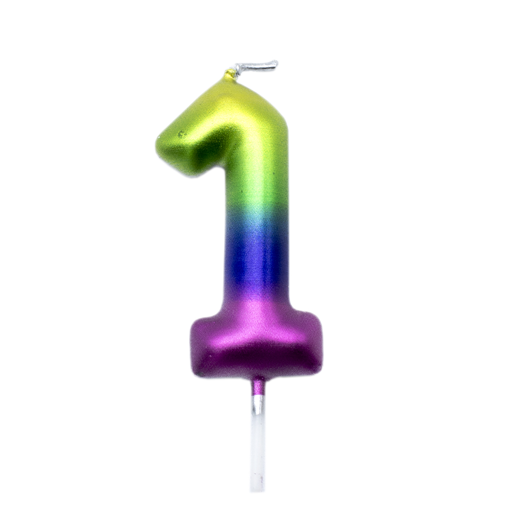 Numero 1 vela cumpleaños 6 cm Multicolor