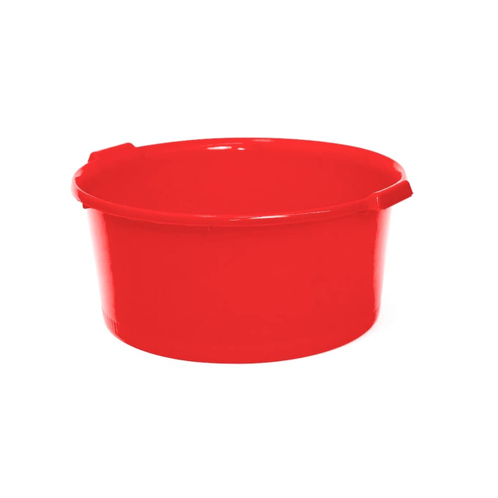Barreño de plastico redondo con asas 20 Litros Rojo