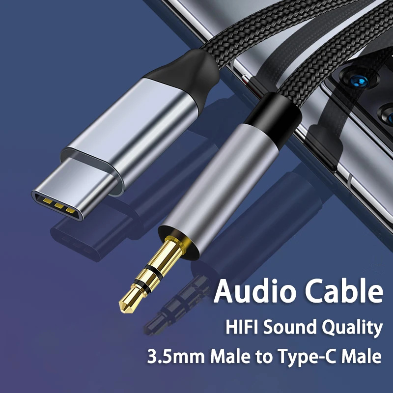 Cable USB C a Jack 3.5 mm AUX 1 M Plateado
