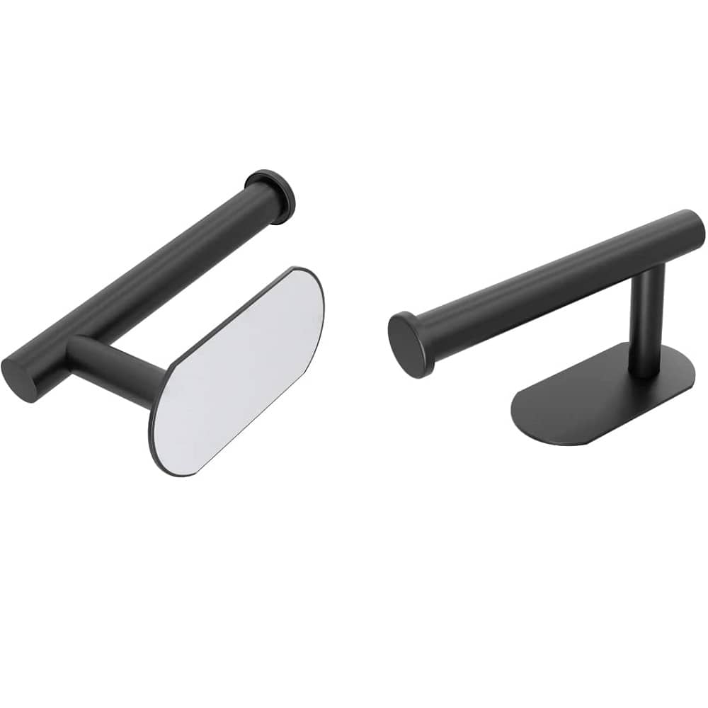 Portarrollos Baño para Papel Higienico adhesivo acero inox  Negro