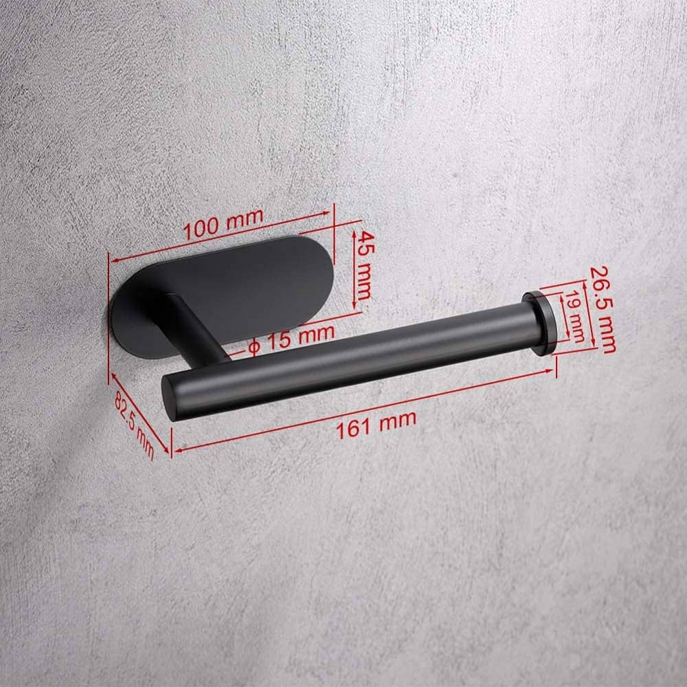 Portarrollos Baño para Papel Higienico adhesivo acero inox  Negro