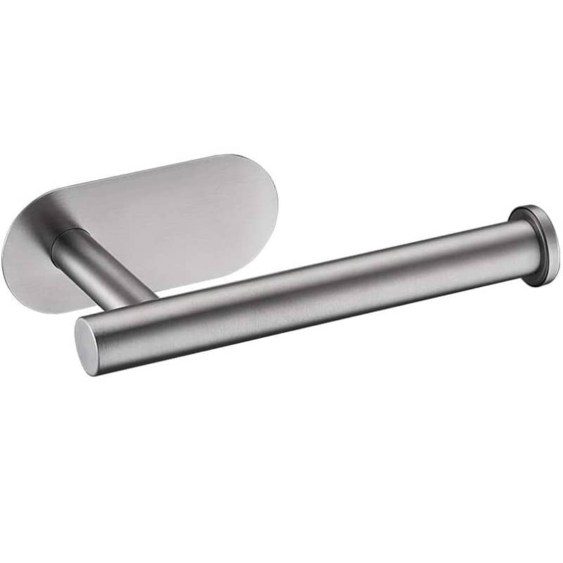 Portarrollos Baño para Papel Higienico adhesivo acero inox Plateado