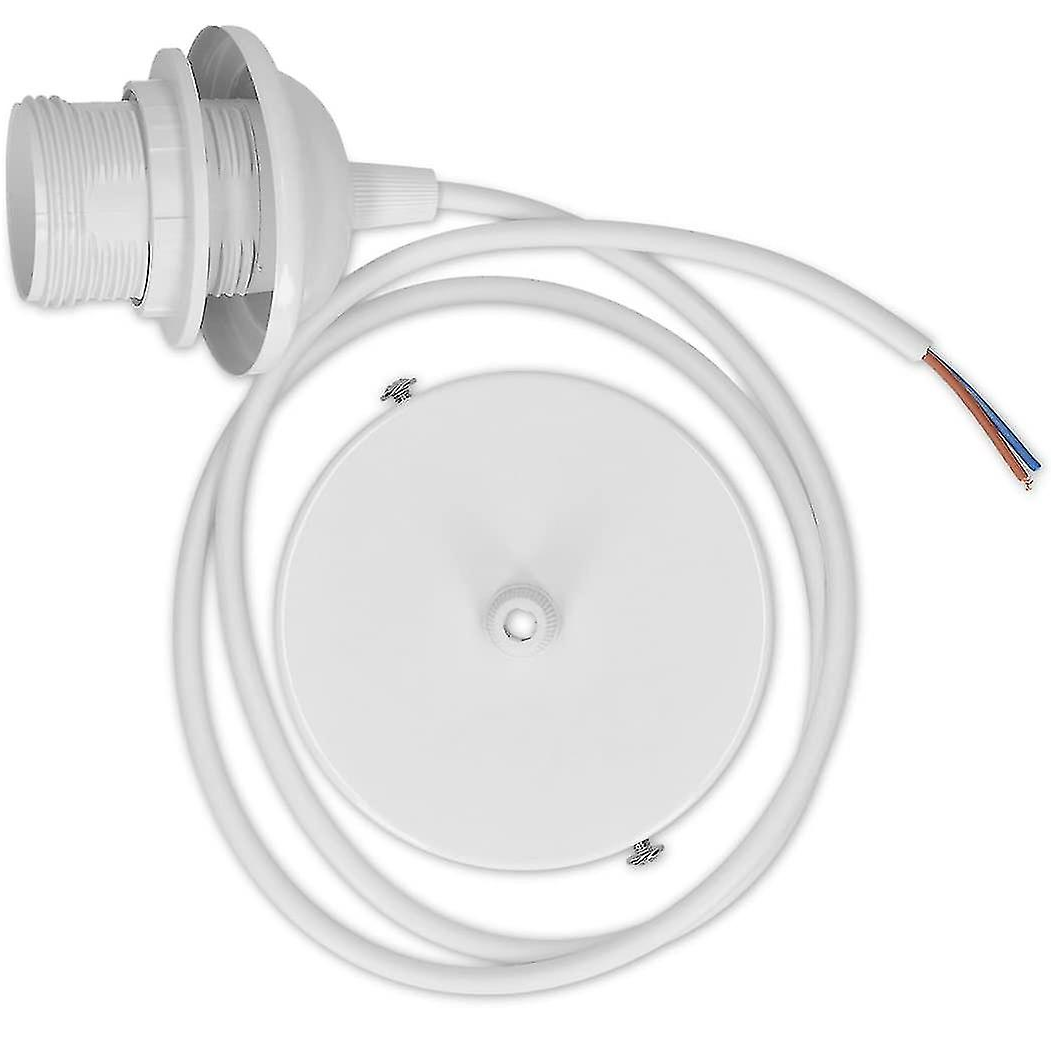 Portalámparas E27 con soporte de techo 80 cm Blanco