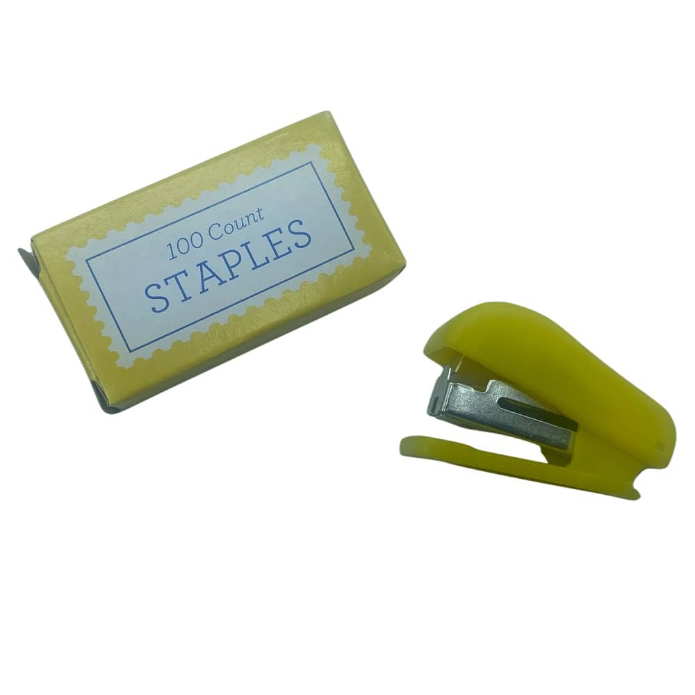 Grapadora mini con 100 grapas  Amarillo