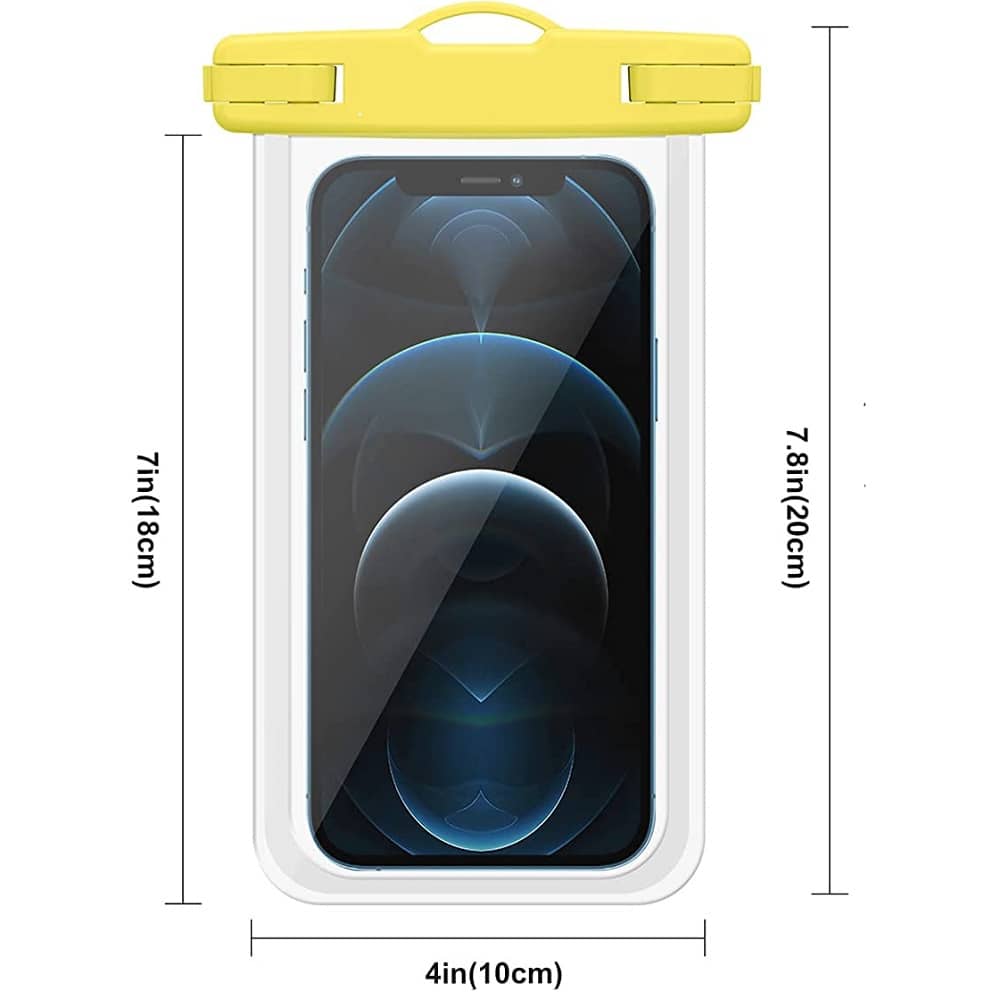 Funda Impermeable movil Universal Certificado IPX8  Amarillo