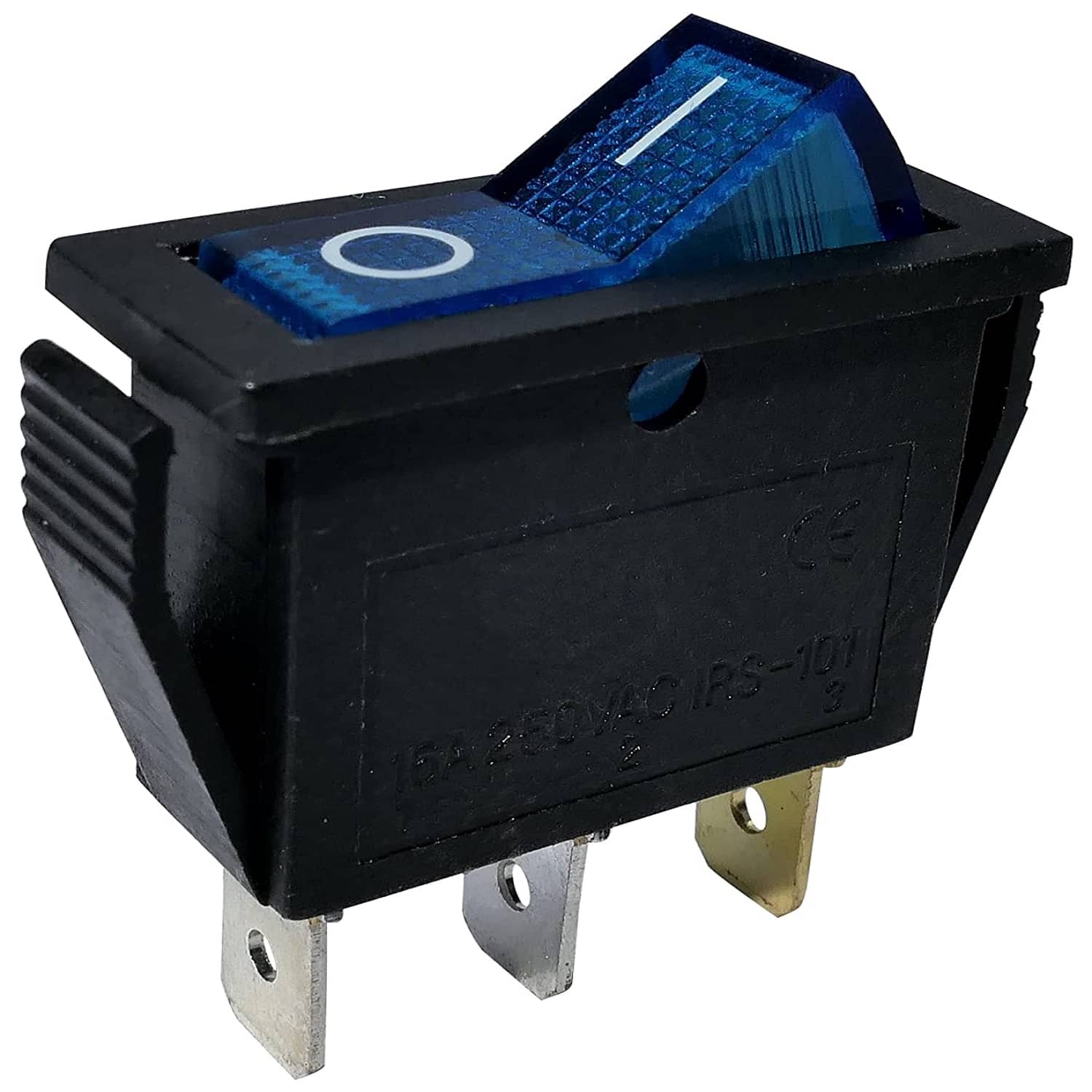 Interruptor basculante ON-OFF SPST 3 pines  Azul 16 A
