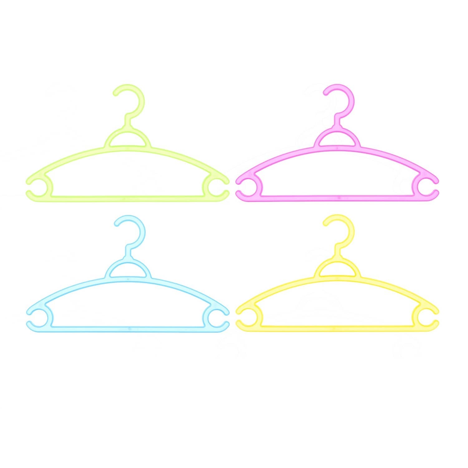 Pack 8 perchas infantiles de plastico organizador con barra Multicolor