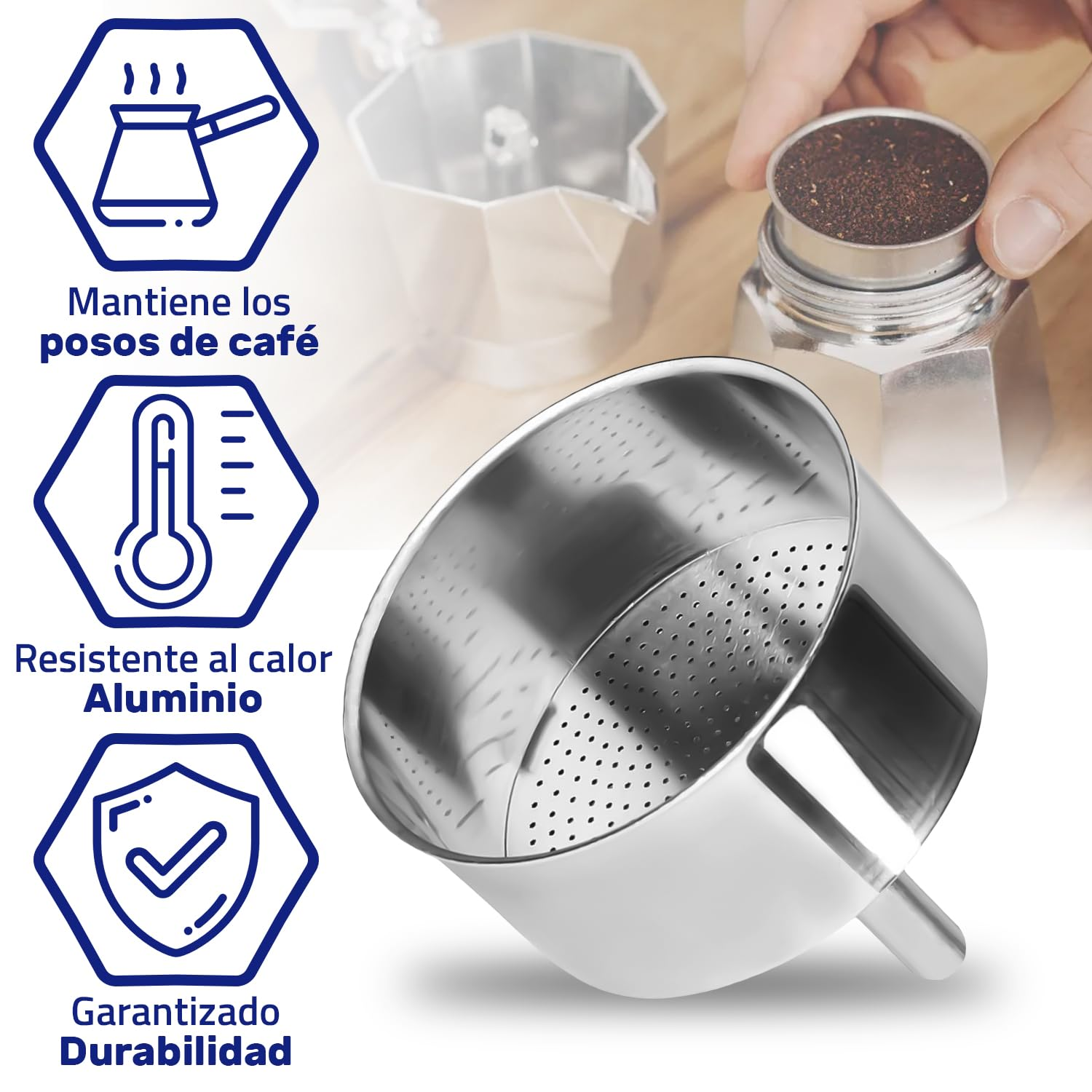 Embudo para cafetera Moka italiana 9 tazas