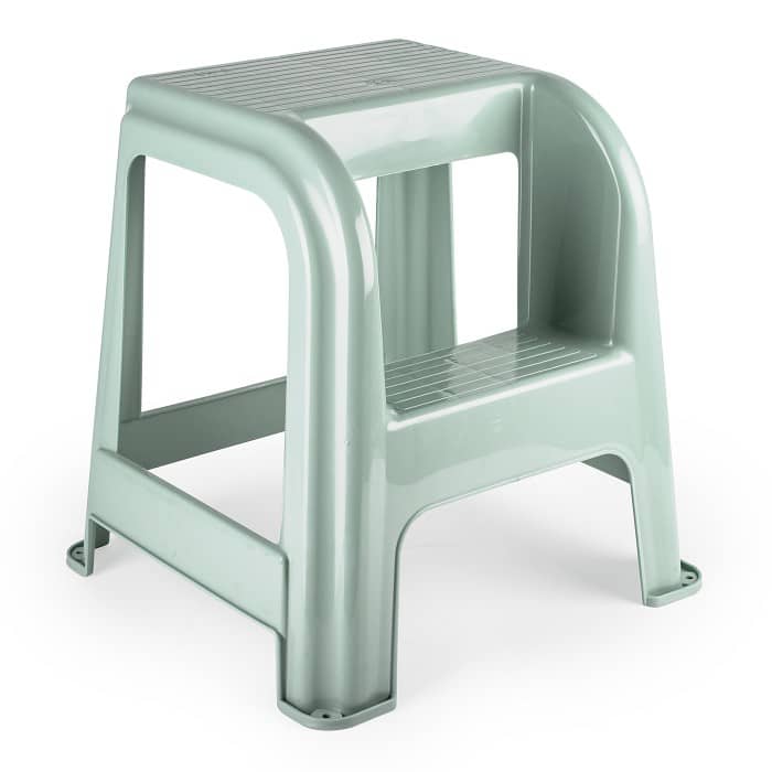 Taburete de plastico con escalon  Verde claro