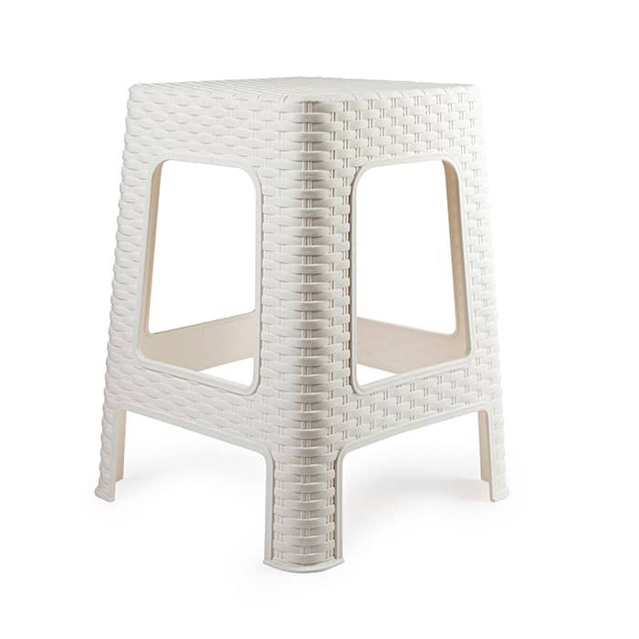 Taburete de Rattan Grande  Blanco