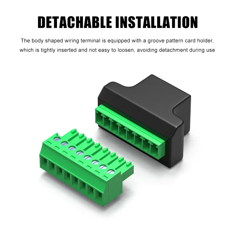 Conector de red RJ45 CAT6 terminal de tornillo macho  Negro
