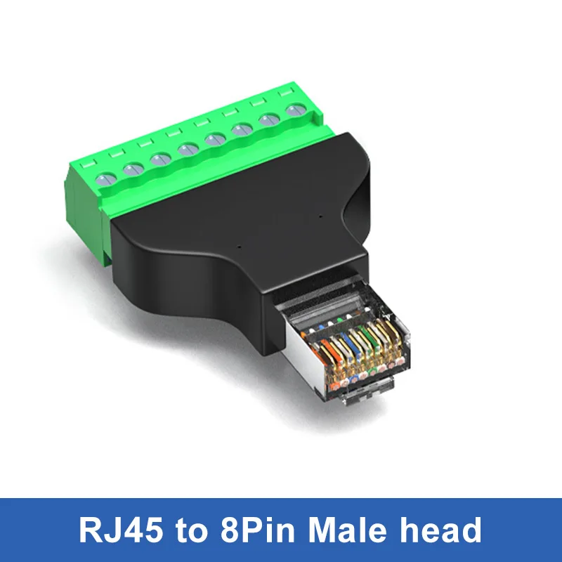 Conector de red RJ45 CAT6 terminal de tornillo macho  Negro
