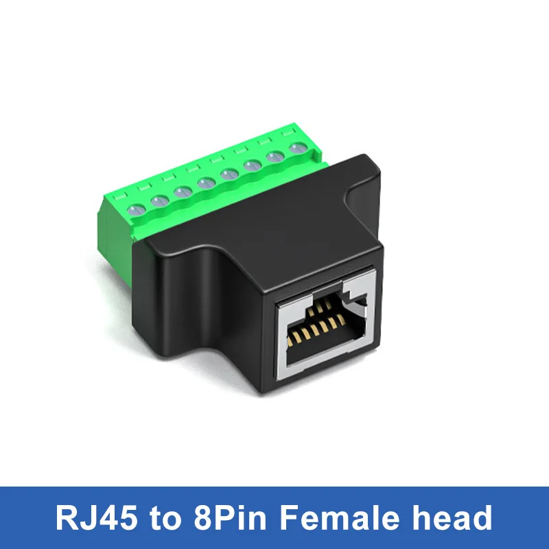 Conector de red RJ45 CAT6 terminal de tornillo hembra  Negro
