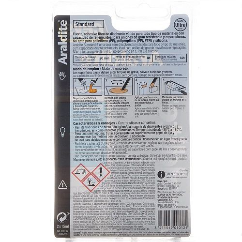 Adhesivo araldit standard blister grande 15+15 ml