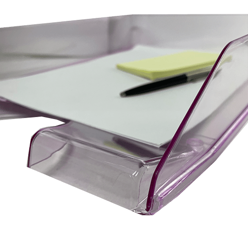Bandeja escritorio organizador documentos plastico 2 niveles  Rosa
