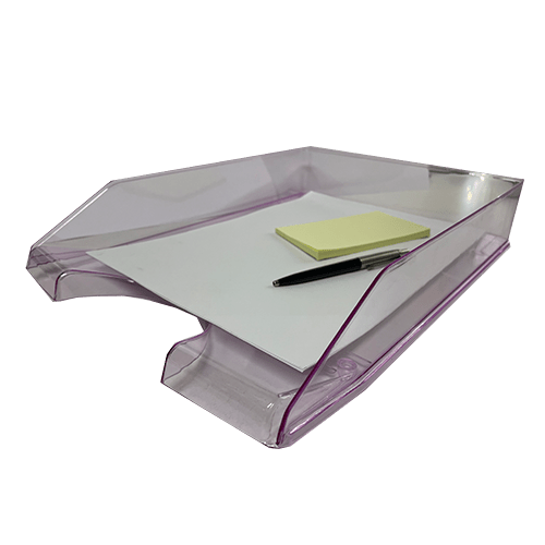 Bandeja escritorio organizador documentos plastico 2 niveles  Rosa