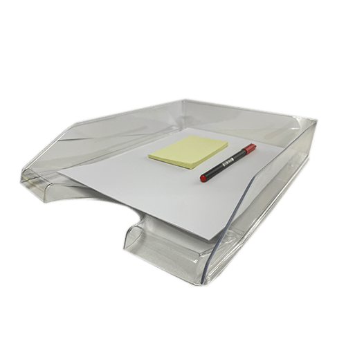 Bandeja escritorio organizador documentos plastico 2 niveles  Transparente