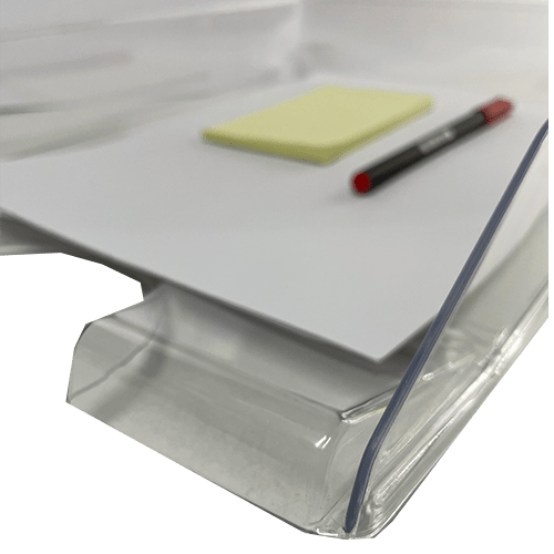 Bandeja escritorio organizador documentos plastico 2 niveles  Transparente
