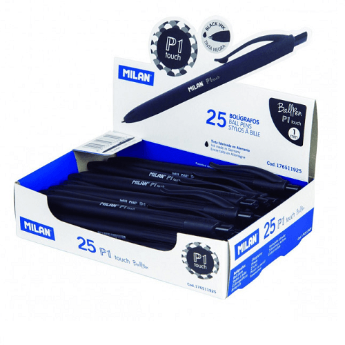 Boligrafo retractil milan P1  Negro