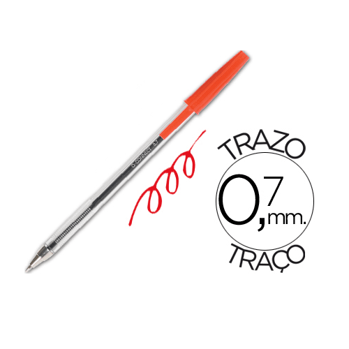 Boligrafo transparente Q-Connect  Rojo