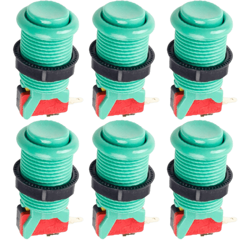 Boton americano arcade con microinterruptor (6 uds)  Verde