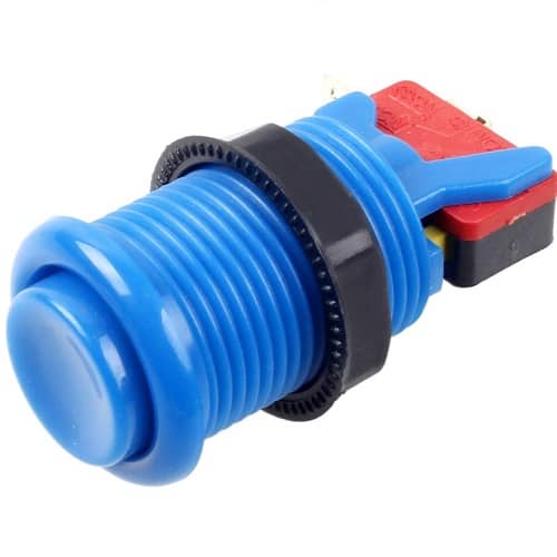 Boton americano arcade con microinterruptor (6 uds)  Azul